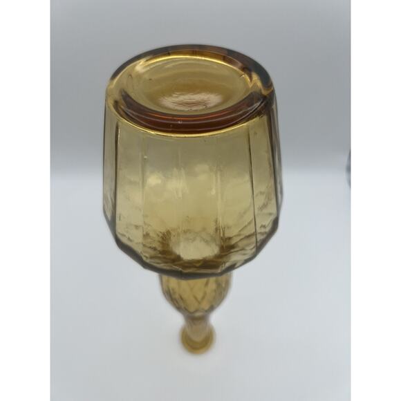 Rossini Empoli Amber Glass 13.5” Genie Bottle Decanter Italy Vintage No Stopper - Picture 9 of 11